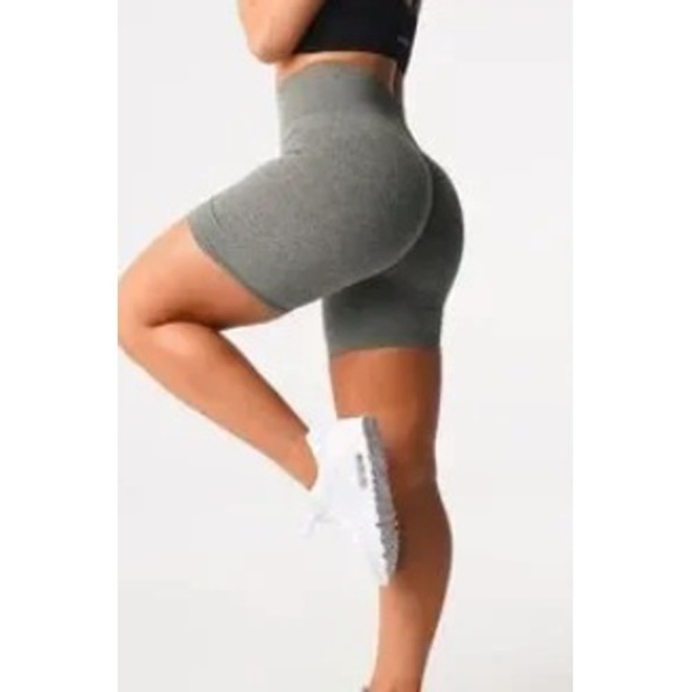 NVGTN Womens Olive Green Seamless High Waisted Workout Shorts XS NWT